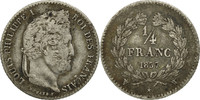 France 1/4 Franc Coin, Louis-Philippe, Lille, Silver -
