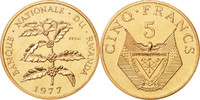 Rwanda 5 Francs Coin, Bronze, KM:E5 -