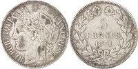France 5 Francs Coin, Cérès, Bordeaux, Silver, KM:818.2 -