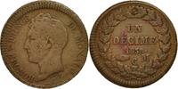 Monaco Decime Coin, Honore V, Copper, KM:97.1 -