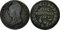 France 5 Centimes Coin, Dupré, Lille, Bronze, KM:640.11 -