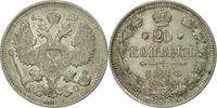 Russia 20 Kopeks Coin, Nicholas II, Saint-Petersburg, Silver -