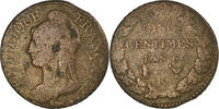 France 5 Centimes Coin, Dupré, Bordeaux, Bronze, KM:640.8 -