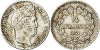France 1/4 Franc Coin, Louis-Philippe, Lille, Silver -