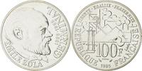 France 100 Francs Coin, Zola, Paris, ESSAI, Silver, KM:E131 -