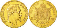 France 100 Francs 1865 A Coin, Napoleon III, Napoléon III, Paris, AU(55-58) AU(50-53)