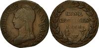 France 5 Centimes Coin, Dupré, Lille, Bronze, KM:640.11 -
