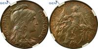 France 10 Centimes Coin, Dupuis, Paris, GENI, MS63BR, Bronze, KM:843 -