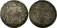 France 5 Francs Coin, Union et Force, Bayonne, Silver -