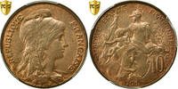 France 10 Centimes Coin, Dupuis, Paris, PCGS, MS63RB, Bronze, KM:843 -