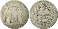 France 5 Francs Coin, Union et Force, Paris, Silver, KM:639.1 -