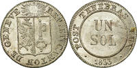 1833 Coin From Switzerland Small One Sol From The Canton of Geneva