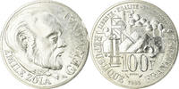 France 100 Francs Coin, Zola, Paris, ESSAI, Silver, KM:E131 -