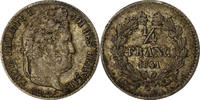 France 1/4 Franc Coin, Louis-Philippe, Lille, Silver -