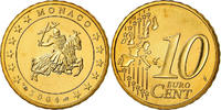 Monaco 10 Euro Cent Prince Rainier III, Proof, Brass, KM:170 -