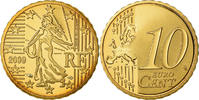 France 10 Euro Cent Proof / BE, Brass, KM:1410 -