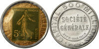 France 5 Centimes Coin, Société générale, Timbre-Monnaie -