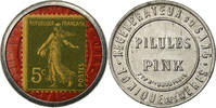 France 5 Centimes Coin, Pilules Pink, Timbre-Monnaie, Aluminium -