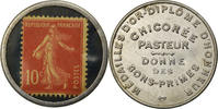 France 10 Centimes Coin, Chicorée Pasteur, Timbre-Monnaie -