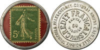 France 5 Centimes Coin, Crédit Français de Paris, Timbre-Monnaie -