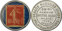 France 10 Centimes Coin, Grands Magasins Jones, Parfums, Timbre-Monnaie -