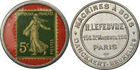 France 5 Centimes Coin, Machines à Bois, H.Lefebvre Paris, Timbre-Monnaie -