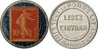 France 10 Centimes Coin, Lisez L'Intran, Timbre-Monnaie, Aluminium -