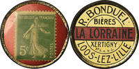 France 5 Centimes Coin, Bonduel, La Lorraine, Loos-lez-Lille, Timbre-Monnaie -