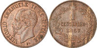 Italy Centesimo Coin, Vittorio Emanuele II, Milan, Copper -