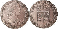 France 1/4 Écu de Béarn à la mèche longue Louis XIV, Pau, Silver -