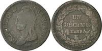 France Decime Coin, Dupré, Bordeaux, Bronze, KM:644.8 -