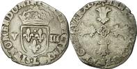 France 1/8 Ecu Coin, Henri IV, Bayonne, Silver, Sombart:4688 -