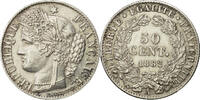France 50 Centimes Coin, Cérès, Paris, Silver, KM:834.1 -