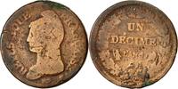 France Decime Coin, Dupré, Metz, Bronze, KM:644.2 -