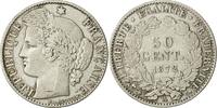 France 50 Centimes Coin, Cérès, Paris, Silver, KM 834.1 -
