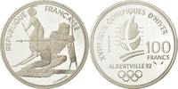 France 100 Francs Coin, 100 Francs Olympics, Silver, KM 984 -