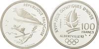 France 100 Francs Coin, 100 Francs Olympics, Silver, KM 995 -