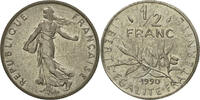 France 1/2 Franc Coin, Semeuse, Paris, Nickel, KM:931.1 -