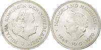 Netherlands 10 Gulden Coin, Juliana, Utrecht, Silver, KM:195 -