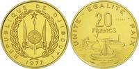 Djibouti 20 Francs Coin, Paris, ESSAI, Aluminum-Bronze, KM:E5 -
