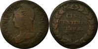 France 5 Centimes Coin, Dupré, Lyons, Surfrappe du Décime -