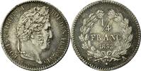 France 1/4 Franc Coin, Louis-Philippe, Paris, Silver -