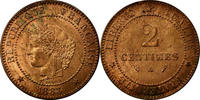 France 2 Centimes Coin, Cérès, Paris, Bronze, KM:827.1 -