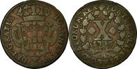 Portugal 10 Reis, X; 1/2 Vinten 1736 Lisbon Coin, Joao V, Lisbon, Copper VF(30-35)