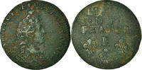 France Liard Coin, Louis XIV, Liard de France au buste âgé, Tours -