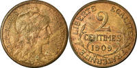France 2 Centimes Coin, Dupuis, Paris, Bronze, KM:841 -