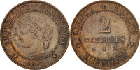 France 2 Centimes Coin, Cérès, Paris, Bronze, KM:827.1 -