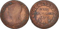 France 5 Centimes Coin, Dupré, Paris, Bronze, KM:640.1 -