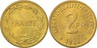 France 2 Francs Coin, France Libre, Philadelphia, Brass -