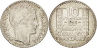 France 10 Francs Coin, Turin, Paris, Silver, KM:878 -